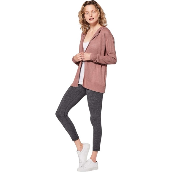 Lululemom Women's Pink Hooded Sweater Wrap Size Medium 6 / 8 Still Movement - Picture 3 of 14